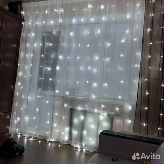 Гирлянда штора с пультом