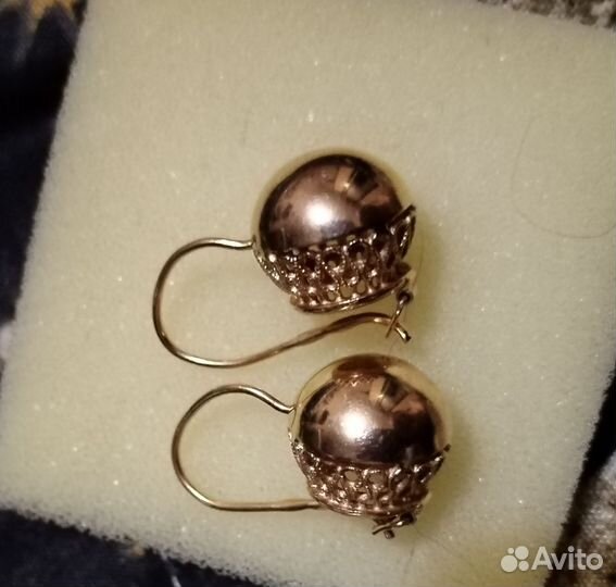 Золотые серьги из холода СССР