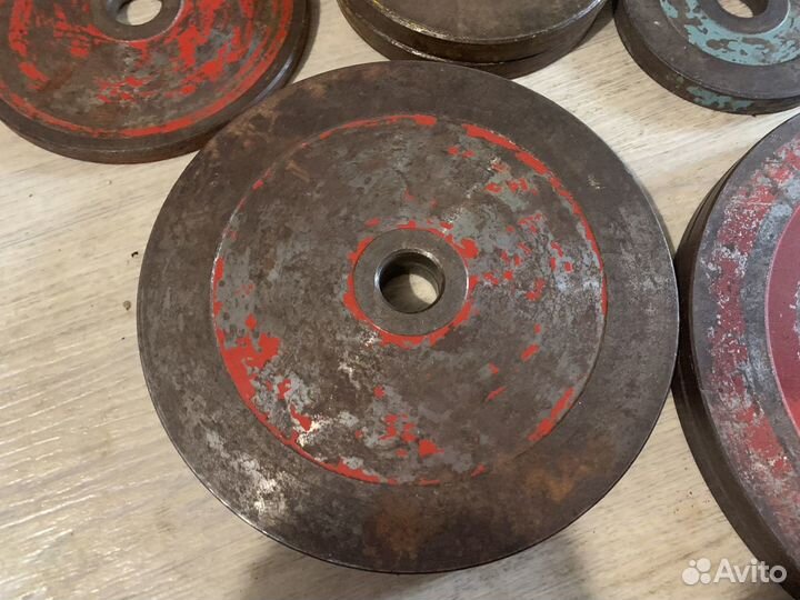 Металические блины под гриф 28мм - 30мм 10кг 2шт