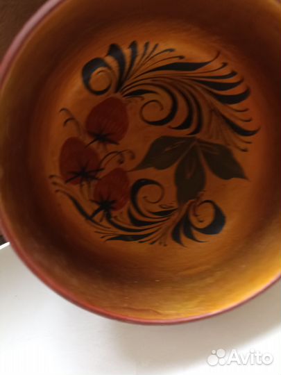 Чашки деревянная 2 штуки одинаковые Хохлома