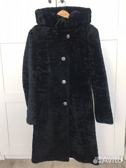 Шуба мутоновая 42 44 черная облегченная