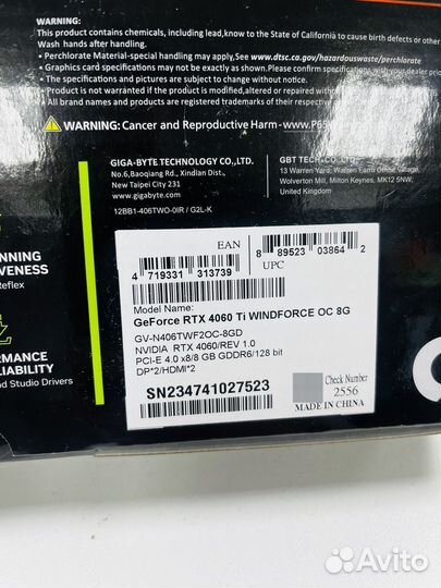 Новая Gigabyte Rtx4060ti