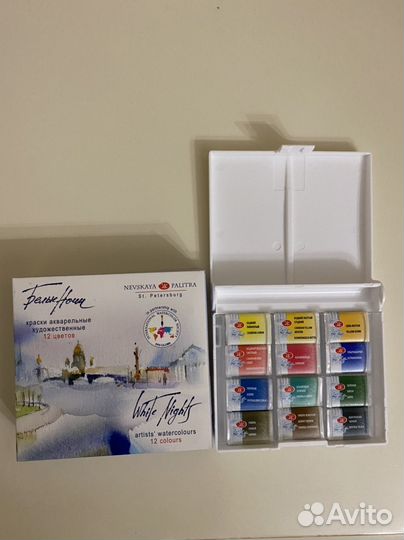 Акварельные краски белые ночи 12 шт