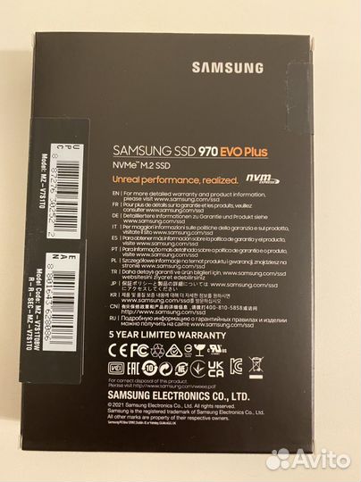 SSD Samsung 970 EVO Plus 1 Tb MZ-v7s1t0bw