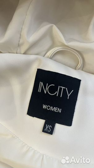 Пуховик зимний экокожа