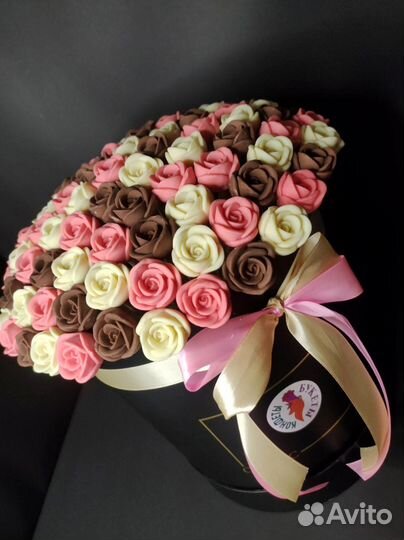 Шоколадные Розы - 101 шт в Коробке
