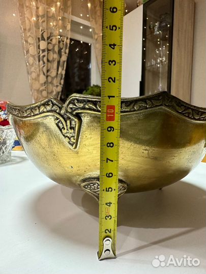 Ваза для фруктов латунь винтаж Индия СССР