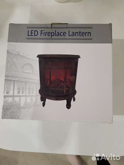 Декоративный камин светильник LED fireplace lanter