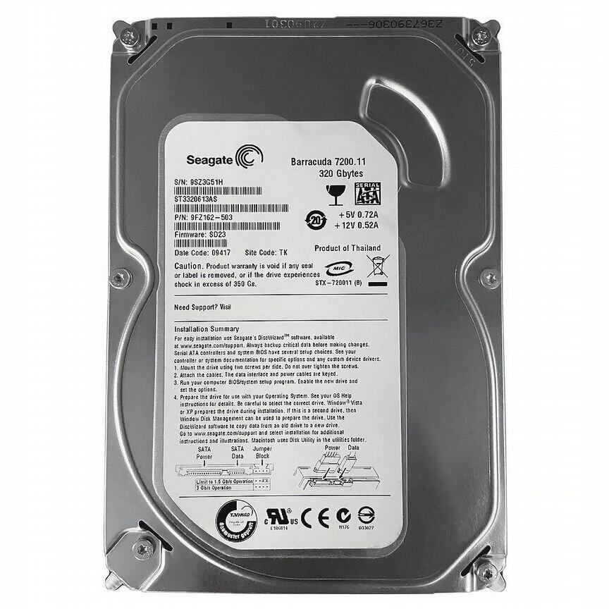 [ST3320613AS] Жесткий Диск Seagate 320gb Sata2 3.5 St3320613as