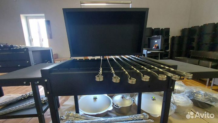 Мангал с крышкой и полкой 2мм