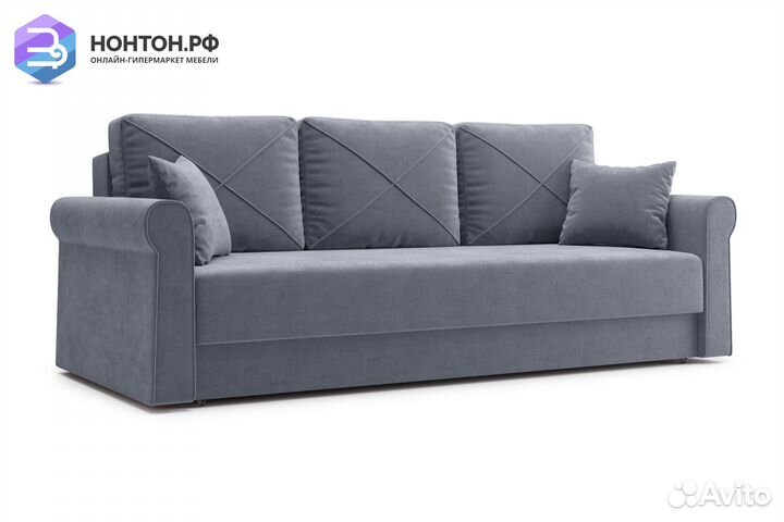 Диван еврокнижка Лира 3-х местный темно-серый