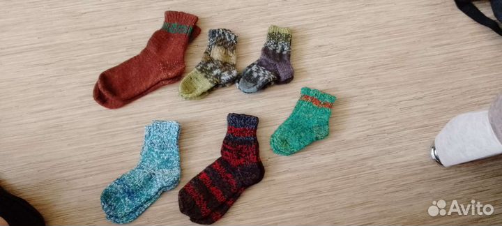 Носки ручной вязки шерстяные