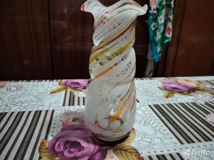 Вазочка СССР цветное стекло