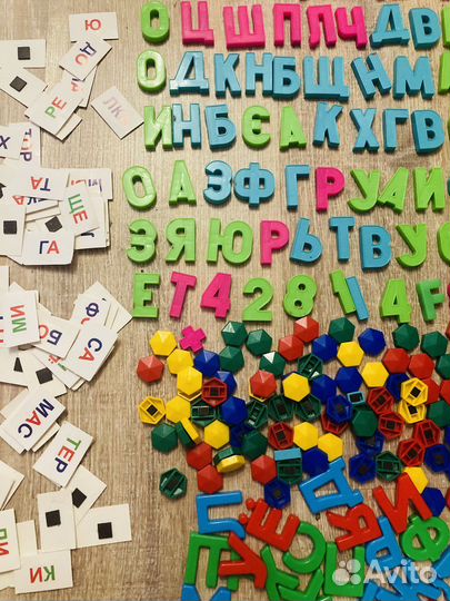 Магнитные буквы слоги цифры мозаика
