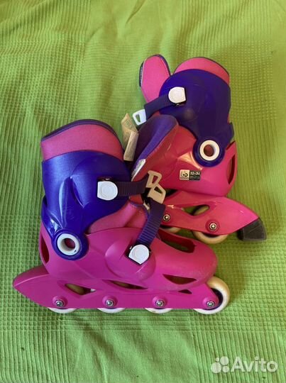 Роликовые коньки детские (р 32-34) + защита