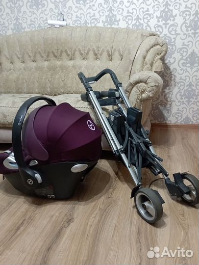 Автолюлька cybex aton с базой на колесах