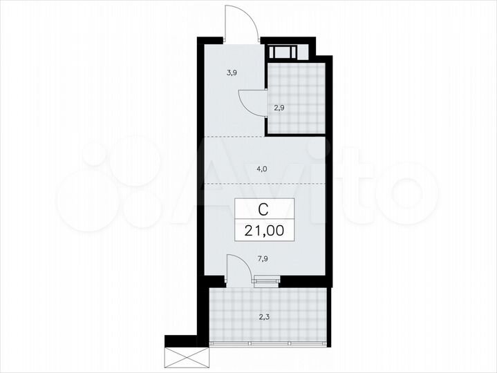 Квартира-студия, 21 м², 9/9 эт.