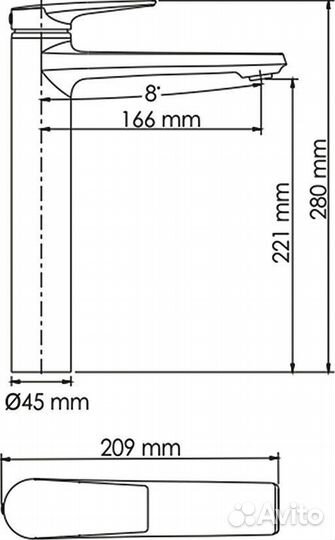 Смеситель для раковины Wasserkraft Glan 6603H