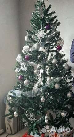 Елка искус 180 пвх + шары гирлянда в подарок