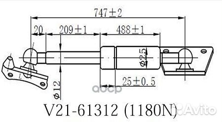 Амортизатор багажника jett V21-61312 V21-61312
