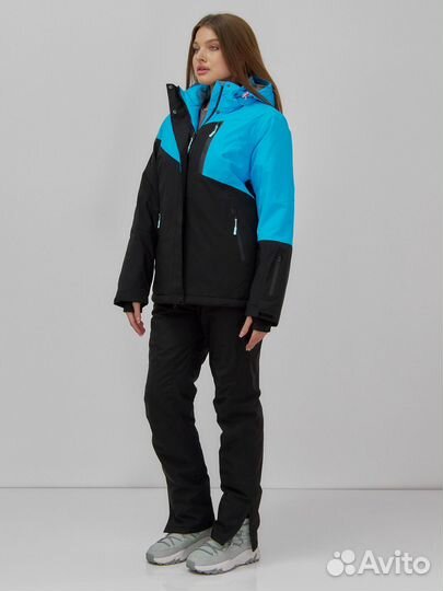 Горнолыжный костюм женский зимний синего цвета 0707S
