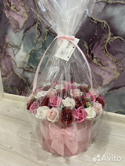Букет из 55 мыльных роз, только под заказ