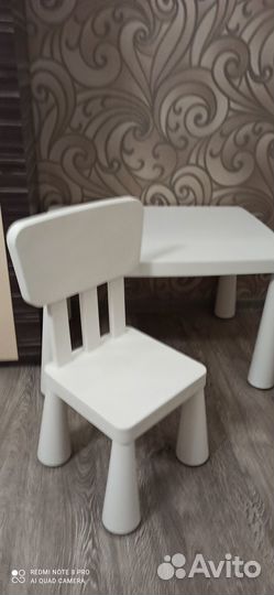 Детский стол и стул IKEA маммут