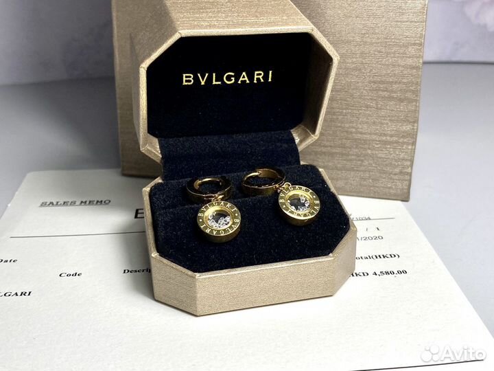 Bvlgari серьги булгари с фианитами