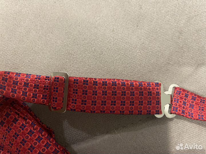 Галстук бабочка красная шелк