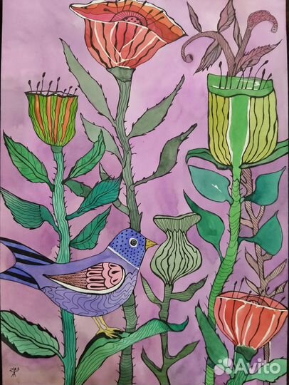 Акварель, картина 