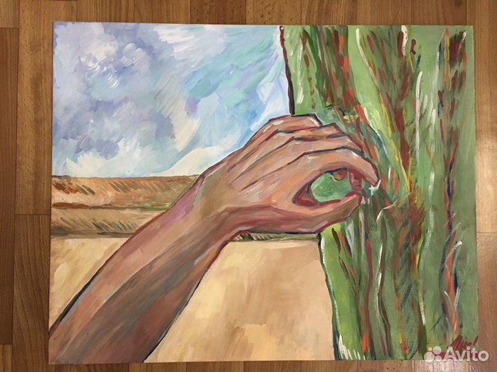«Рука» 2023 г., экспрессионизм, холст 40 х 50