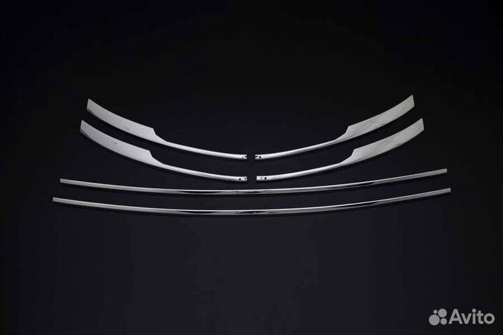 Накладки на передний бампер Volkswagen T6 (6 шт)