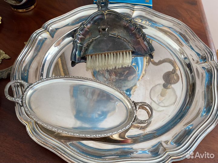 Антикварные мини набор, мини поднос, тарелка