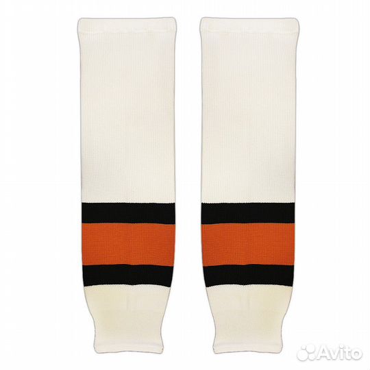Гамаши хоккейные вязаные (оранжевая полоса)