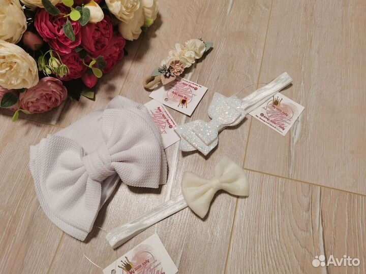 Повязки для девочки банты и цветы новые