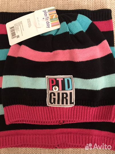 Комплект шапка и снуд для девочки PlayToday