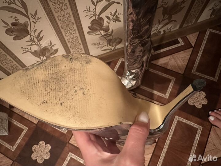 Серебряные сапоги 38