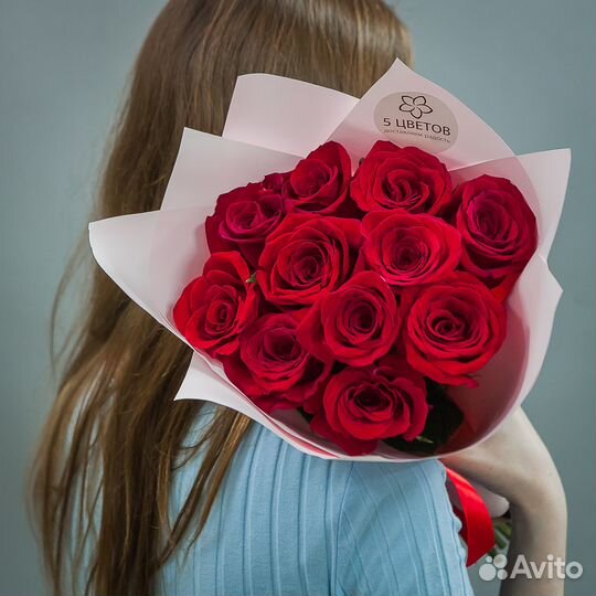 Букет из 11 красных роз, цветы доставка