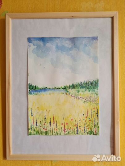 Картина Акварель,Луг