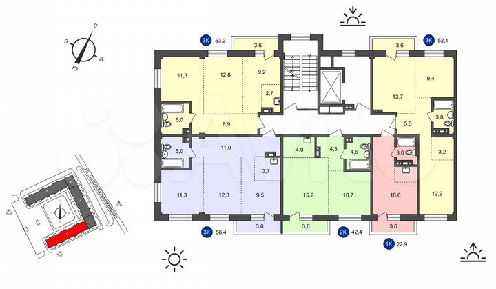 1-к. квартира, 22,9 м², 8/10 эт.