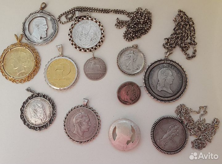 Антикварные кулоны серебро