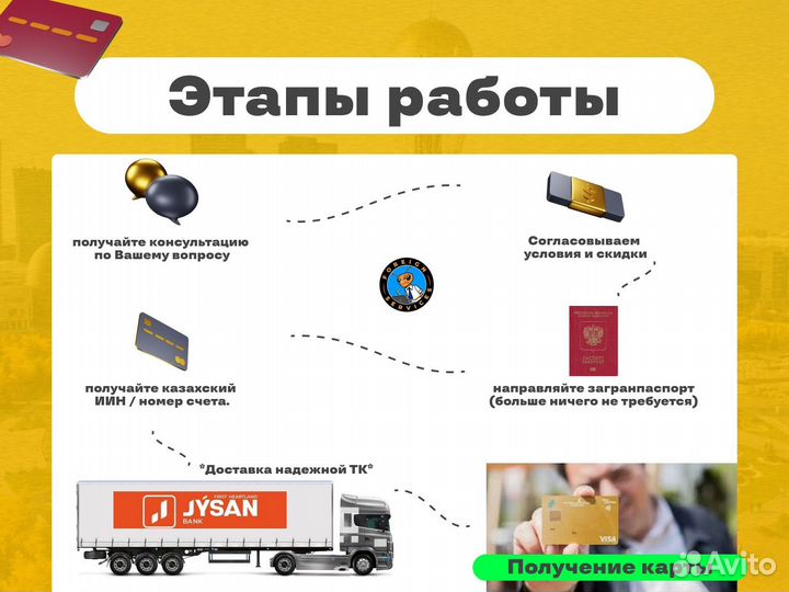 Зарубежная банковская карта Jusan (иин подарок)