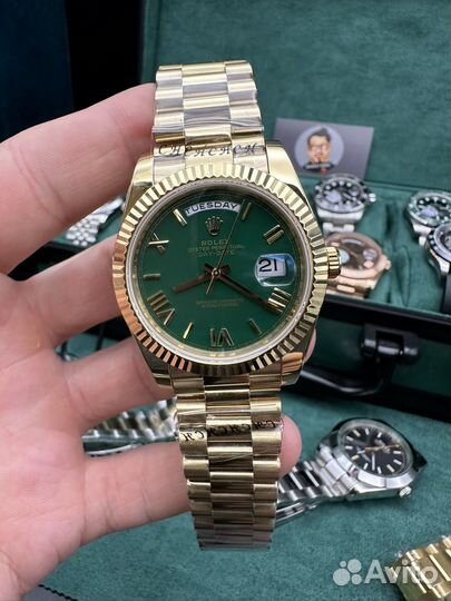 Часы rolex day date 40mm green
