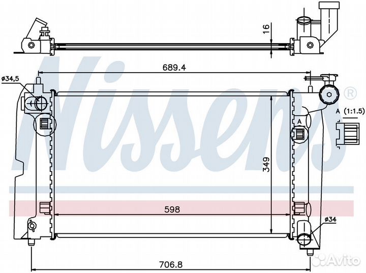 Радиатор двигателя toyota corolla (E12# E13#) (01) 1.8 i 16V 64646A