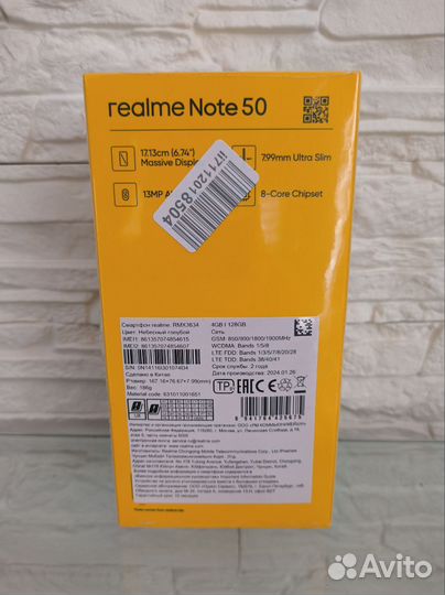 realme Note 50, 4/128 ГБ
