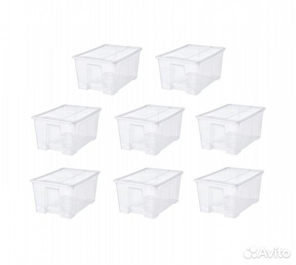 Контейнеры с крышкой икеа самла (новые), 45л 8 шт