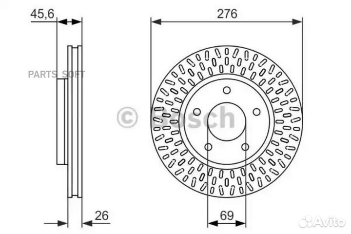 Bosch 0986479783 Тормозной диск передний (цена за