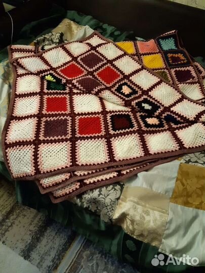 Плед вязанный (ручная работа) большой