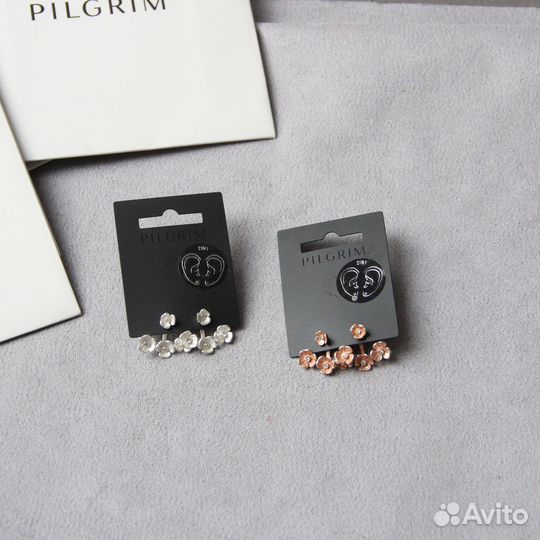 Км Оригинальные серьги 2 в 1 Pilgrim