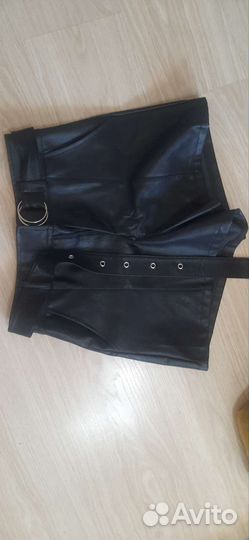 Шорты женские кожаные